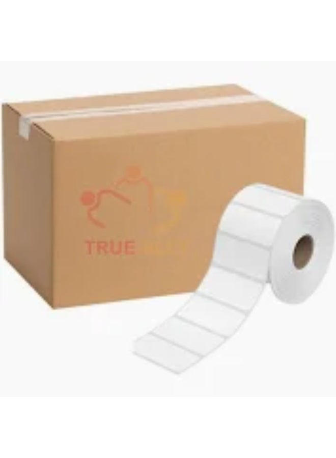 True-Ally ملصق باركود حراري مباشر من True-Ally 50x25 - 2 × 1 بوصة - 50 مم × 25 مم - 1000 ملصق لكل لفة - ملصق أبيض ذاتي اللصق لطباعة الباركود (لفة واحدة لكل عبوة (1000 ملصق)) - Image 1