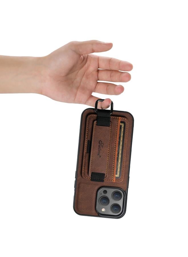 Suteni Case For iPhone 11 H13 Litchi Leather Wrist Strap Wallet Back Phone Case - Image 5