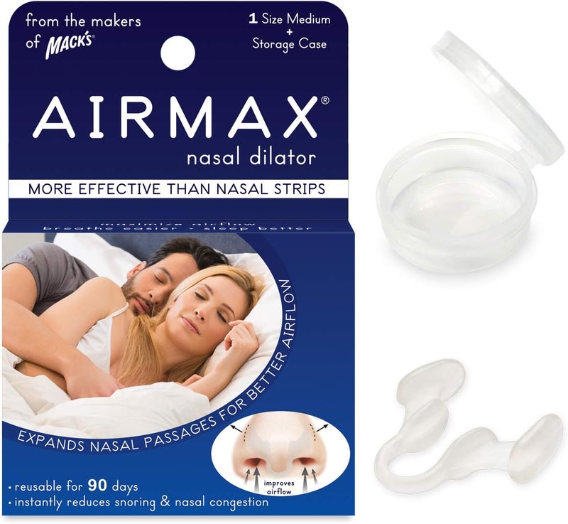 AIR MAX AIRMAX Nasal Dilator for Better Sleep - Natural, Comfortable, Anti Snoring Device, Snoring Solution for Maximum Airflow and Easier Breathing (Medium - Clear) - Image 1