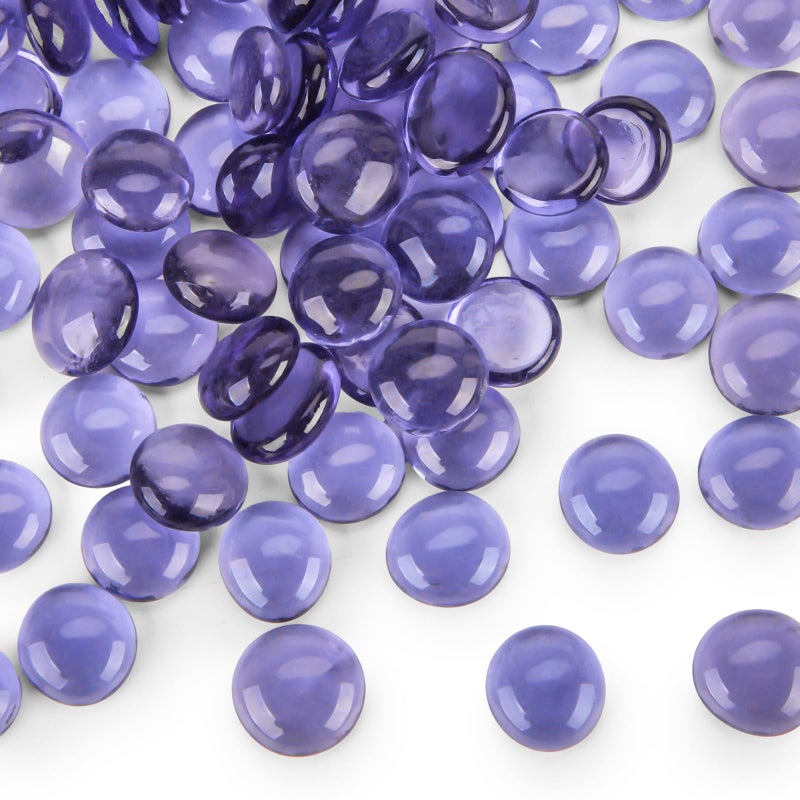 FUTUREPLUSX 1LB Purple Flat Glass Marbles Purple Vase Filler Glass Pebbles Aquarium Rocks Fish Tank Beads for DIY Crafts Table Scatter Decor