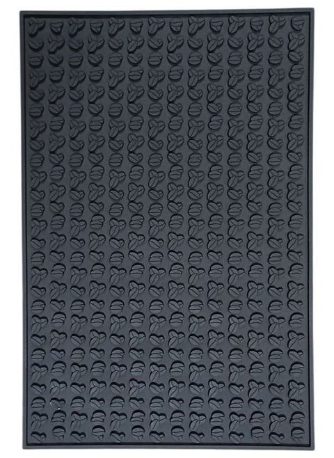 High-quality non-slip silicone base (bar mat) with an attractive coffee bean design – for coffee preparation and surface protection – Size: 30×45 cm