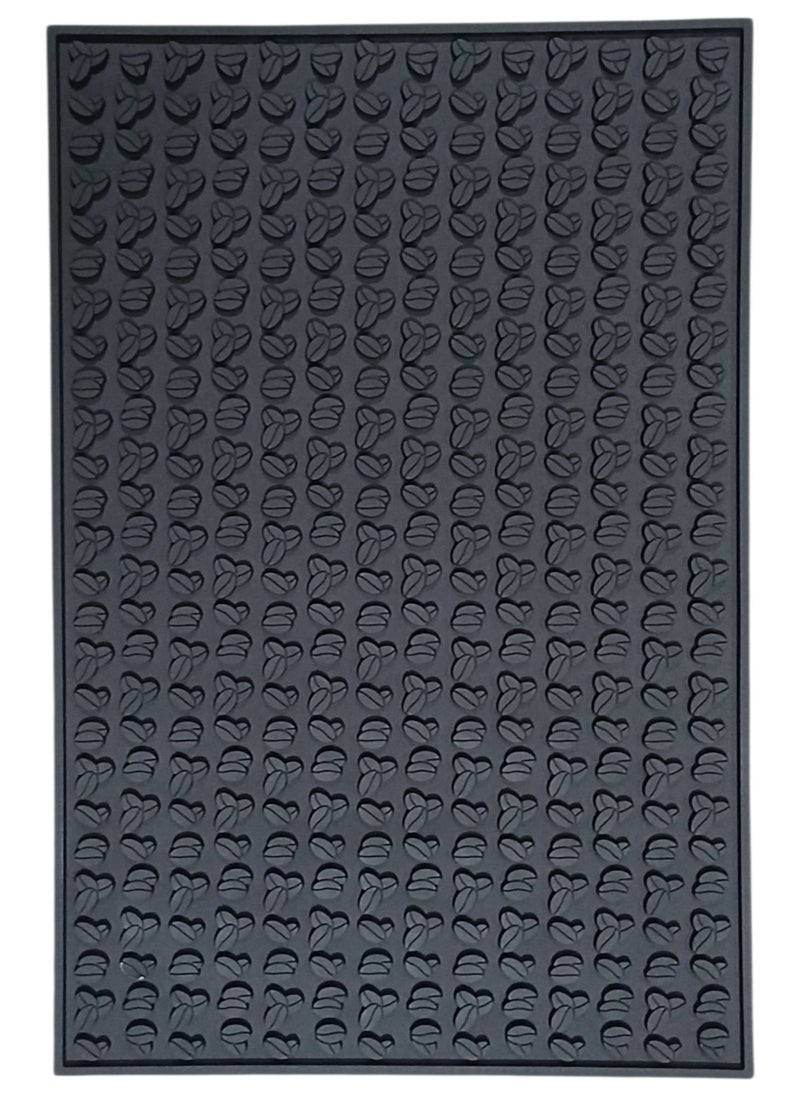 High-quality non-slip silicone base (bar mat) with an attractive coffee bean design – for coffee preparation and surface protection – Size: 30×45 cm