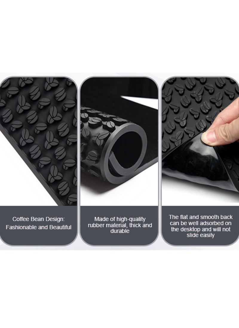 High-quality non-slip silicone base (bar mat) with an attractive coffee bean design – for coffee preparation and surface protection – Size: 30×45 cm