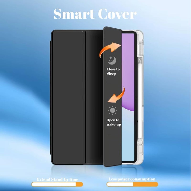 NESLIN غطاء NESLIN متوافق مع Huawei MatePad 11.5 بوصة 2025/2023 مع حامل قلم، غطاء رفيع وخفيف الوزن من TPU مقاوم للصدمات مع غلاف خلفي شفاف لحماية Huawei MatePad 11.5 بوصة (أسود) - Image 3