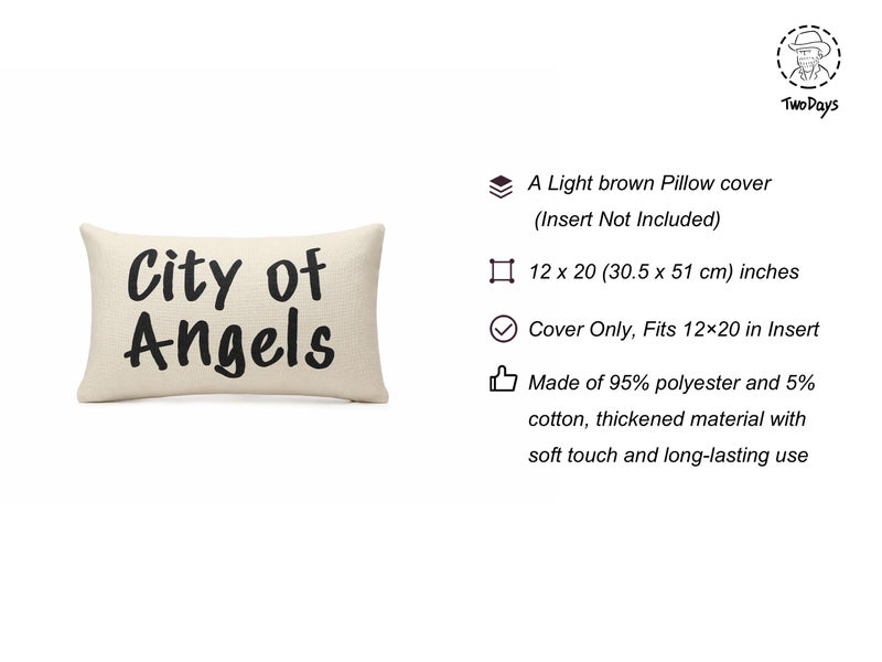 TwoDays Stockholm City of Angels Pillow Cover - Modern Style Chic Room Decor, Trendy Word Print Throw Pillow for Apartment & Dorm, Luxury Fashion Aesthetic Case for Home Bedroom - Image 3