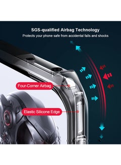 سيوسي غطاء لهاتف ZTE Nubia Red Magic 8 Pro / 8 Pro+ / 8S Pro / 8S Pro+، حافة من البولي يوريثين الناعم، وظهر من الاكريليك مع حامل حلقة، غطاء مضاد للصدمات لـ Redmagic، باللون الأسود  - Image 5