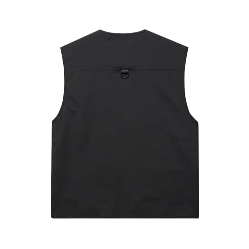 HYCOPROT Men’s Outdoor Fishing Vest, Traveling Casual Sleeveless Vests for Men Lightweight Waterproof Work Utility Cargo Jacket Winter Outwear Tops with 5 Pockets for Hunting Hiking Golf Climbing - Image 3
