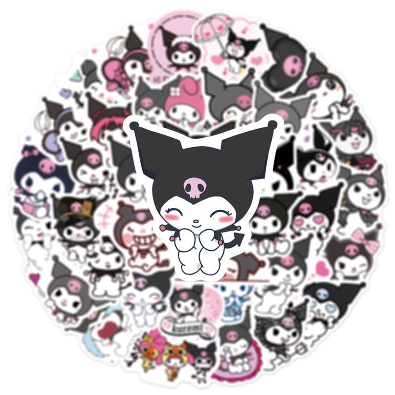 MINRAIN 50pcs Kuromi Stickers for Water Bottle, Waterproof Vinyl Decal for Adult Teen Kids Laptop Skateboard Phone Travel Case Bike Guitar Computer Helmet (Kurom) - Image 2