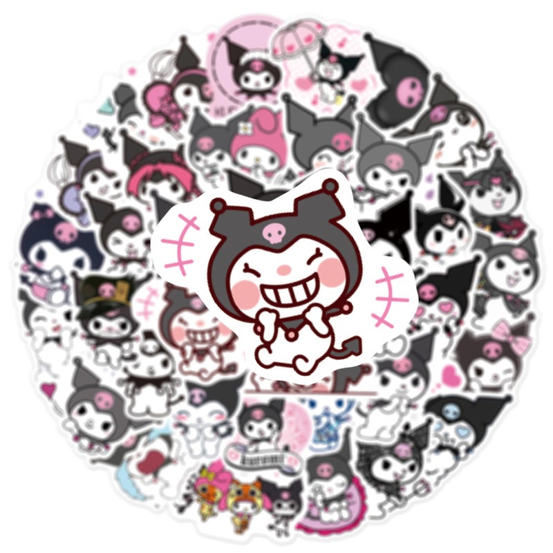 MINRAIN 50pcs Kuromi Stickers for Water Bottle, Waterproof Vinyl Decal for Adult Teen Kids Laptop Skateboard Phone Travel Case Bike Guitar Computer Helmet (Kurom) - Image 3