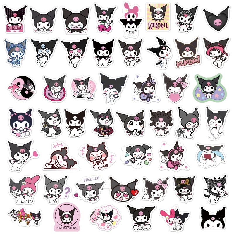MINRAIN 50pcs Kuromi Stickers for Water Bottle, Waterproof Vinyl Decal for Adult Teen Kids Laptop Skateboard Phone Travel Case Bike Guitar Computer Helmet (Kurom) - Image 5