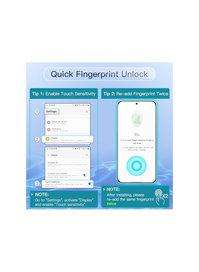 جي تيك واقي شاشة للخصوصية من JETech لهاتف Samsung Galaxy S24 5G مقاس 6.2 بوصة، طبقة من الزجاج المقوى المضاد للتجسس، متوافق مع معرف بصمة الإصبع، عبوتان - Image 4