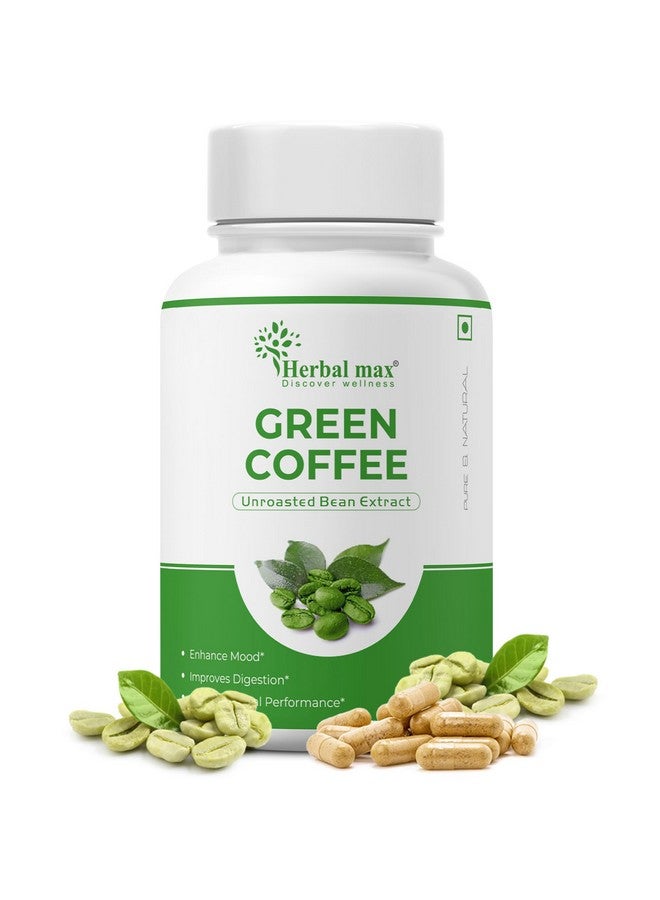 Herbal Max Herbalmax Green Coffee Beans Extract | With Green Tea, Ginger & Piperine | Natural Antioxidants | Supports Metabolism, Digestion, Mood & Physical Performance - 60 Veg Capsules - Image 3