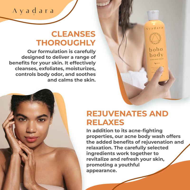 AYADARA Boho Body Acne Body Wash, 8oz, Back Acne, Body Wash With Hydrating Aloe Vera that Hydrates Skin, Wash for Sensitive Skin Men and Women, 50+ Uses - Image 4