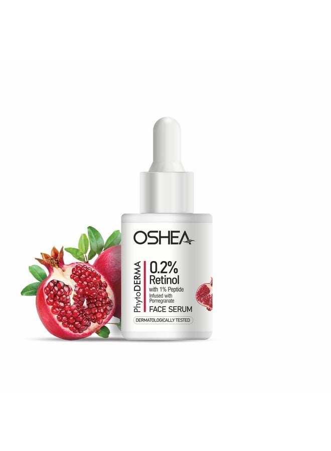Oshea PhytoDERMA Face Serum for Men & Women 30 ml | 0.2% Retinol & 1% Peptide | Reduce Fine Lines, Wrinkles & Anti Aging | Infused with Pomegranate Extract - Image 1