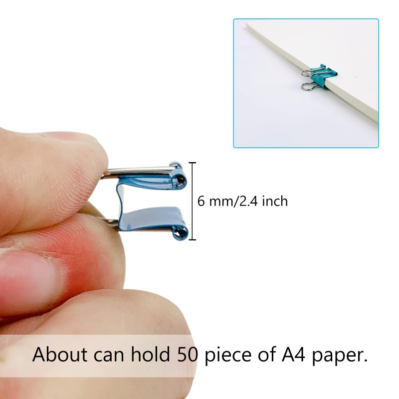 Ykimok 240-Pack Mini Binder Clips in 4 Colors (Blue, Yellow, Red, Green), 15mm/0.6-Inch Small Paper Clips for Home, School, Office and Business - Image 2