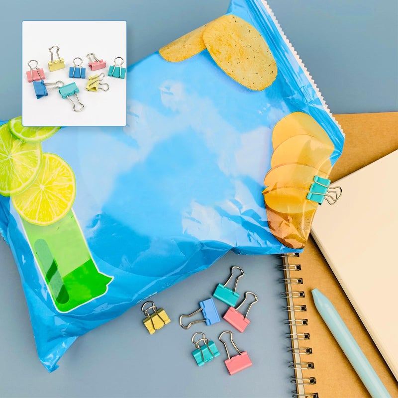Ykimok 240-Pack Mini Binder Clips in 4 Colors (Blue, Yellow, Red, Green), 15mm/0.6-Inch Small Paper Clips for Home, School, Office and Business - Image 4