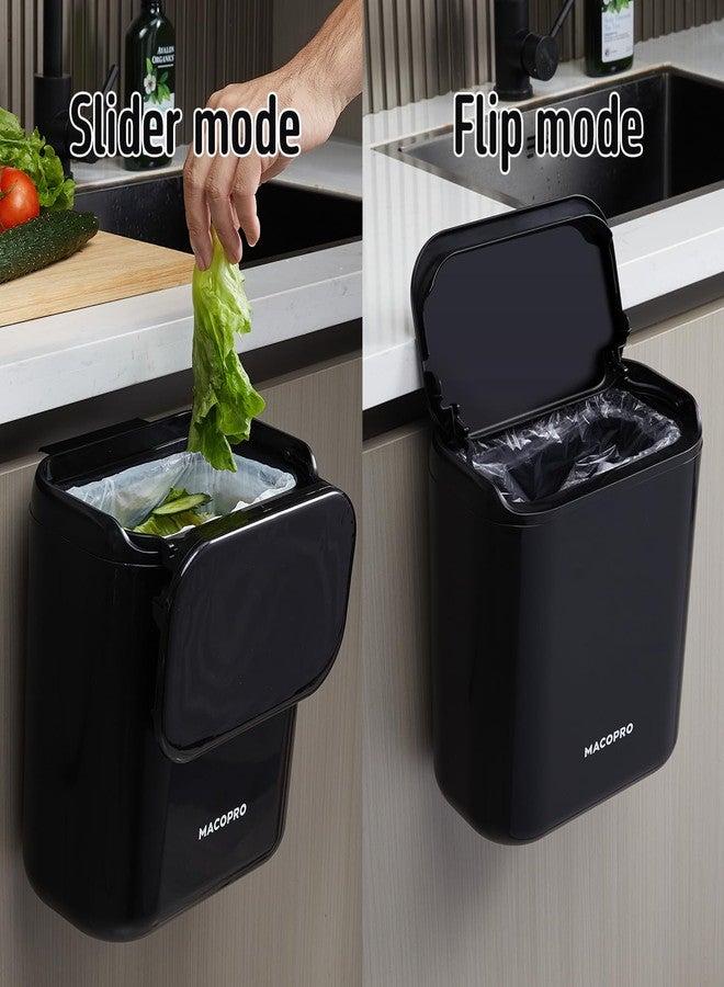 MACOPRO Compost Bin Hanging Trash Can with Lid Under Sink for Kitchen, Food Waste Bin for Countertop with Lid, Mountable Garbage Can for Bathroom, RV, 8L/2.6Gal - Image 3