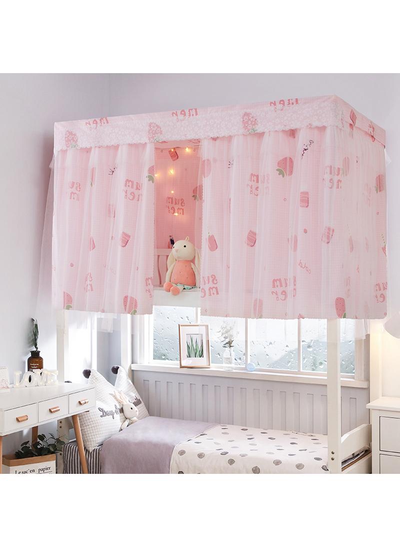 Dormitory with gauze bed curtains, student dormitories with physical shading bed curtains 1.35 * 2m, 2pcs with dust-proof top cloth - Image 1