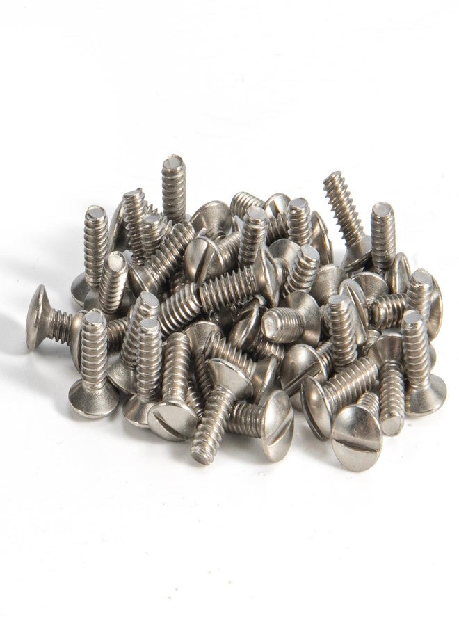 Henne Bery 3/8" Long 6-32 Thread, Oval Head Milled Slot Replacement Wall Plate Screws, 30 Pack, Nickel - Image 1