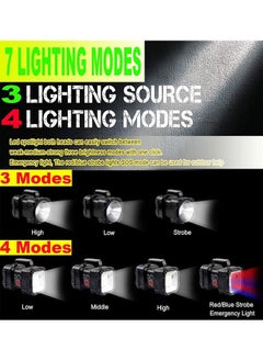 Arabest Bright Rechargeable Flashlight, Portable Handheld Spotlight Searchlight 10000mAh 1200LM with 3+4 LED Lights Modes, Waterproof Flashlight with USB Output Power Bank  - Image 2