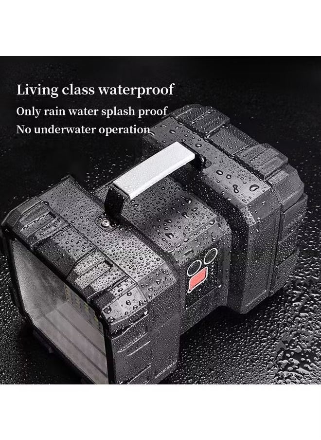 Bright Rechargeable Flashlight, Portable Handheld Spotlight Searchlight 10000mAh 1200LM with 3+4 LED Lights Modes, Waterproof Flashlight with USB Output Power Bank