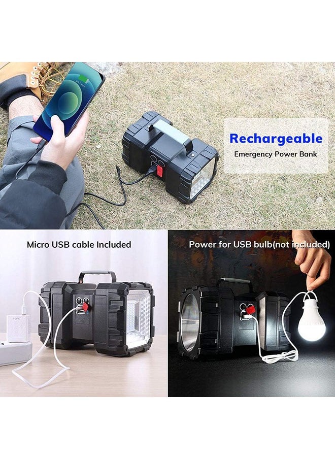 Bright Rechargeable Flashlight, Portable Handheld Spotlight Searchlight 10000mAh 1200LM with 3+4 LED Lights Modes, Waterproof Flashlight with USB Output Power Bank