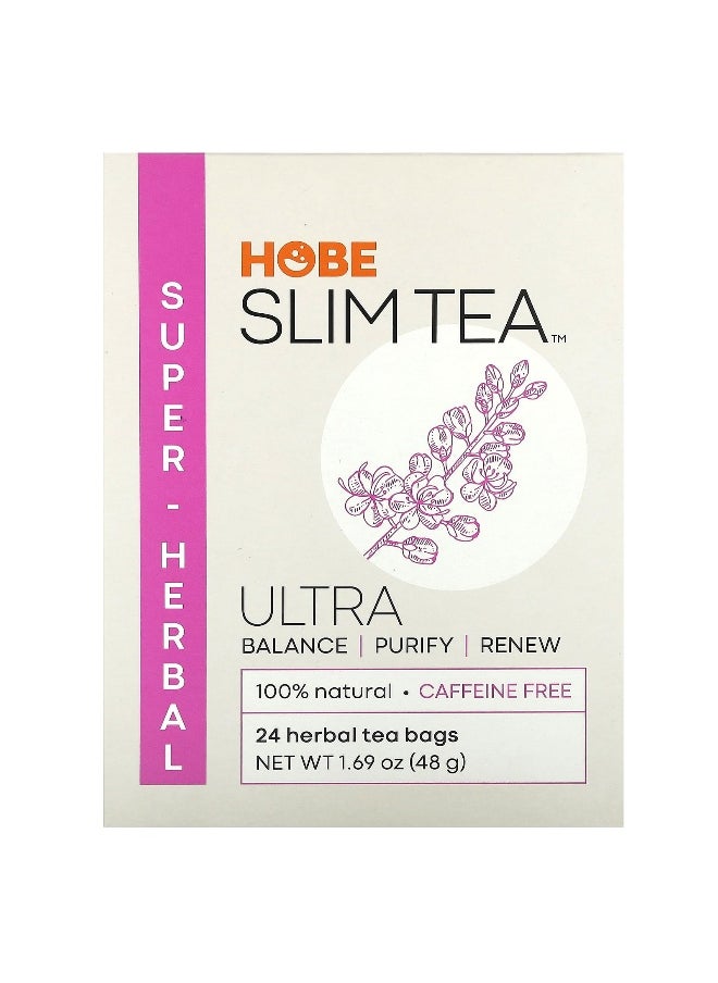 Hobe Labs - Hobe Labs, Ultra Slim Tea, Super Herbal, Caffeine Free, 24 Herbal Tea Bags, 1.69 oz (48 g) Each - Image 1