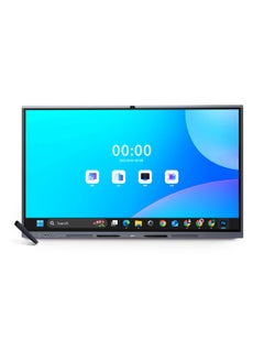 qbit 55 Inches Interactive Whiteboard IR-Touch 3840 * 2160P (4KUHD) W10 Corei5 8Gb, 256Gb 13MP Cam 6 Mic, 2 Speakers Intelligence Writing Whiteboard, HDMI/USB Port,LAN, Wifi  - Image 1