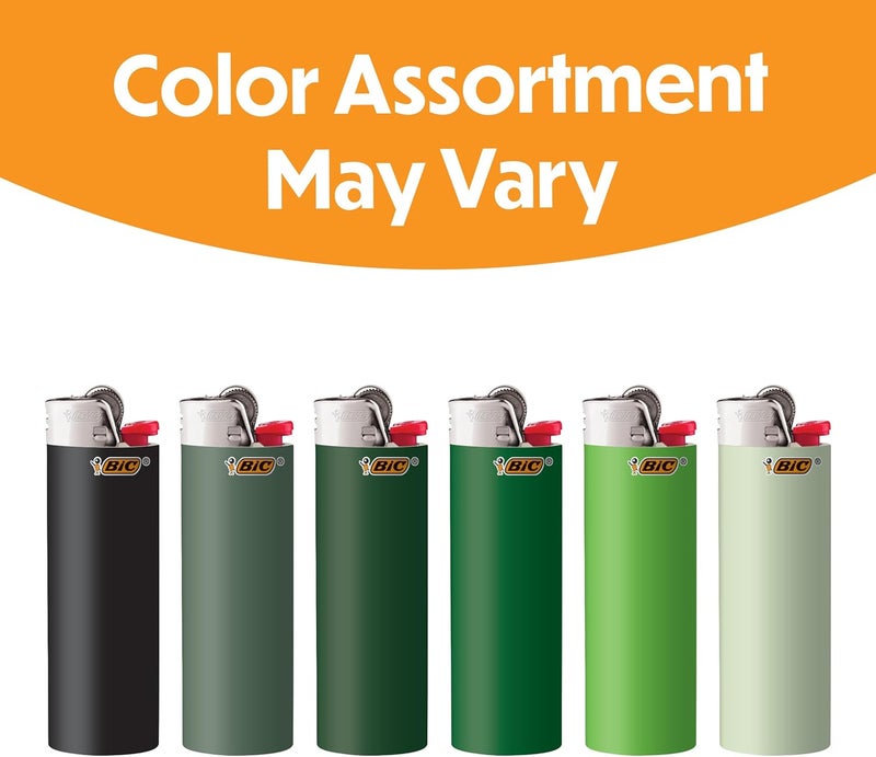 Bic Classic Maxi Pocket Lighter, Shades of Green, 12-Pack (Packaging and Colors May Vary) - Image 2