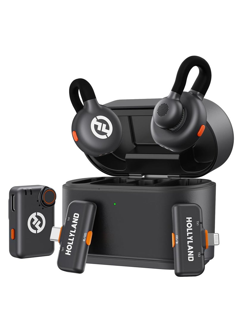 Hollyland Holyland Lark M2S Ultimate Combo Wireless Lavalier Microphone (Camera RX + Lightning RX) for iPhone/Camera/Android/PC, Built-in Mic, Titanium Clip Noise Cancelling, Vlogging, Interviews, Creation - Image 1