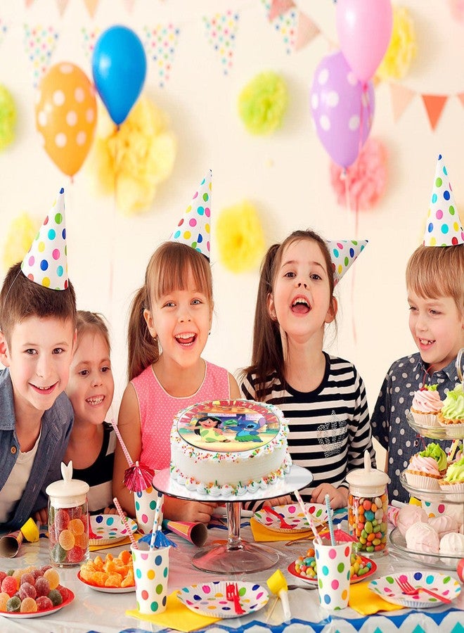NATURAL BEHAVIOUR 7.5 Inch Lilo Kids Fun Cake Topper – Round Edible Birthday Cake Decorations, Happy Birthday Cake - Image 5