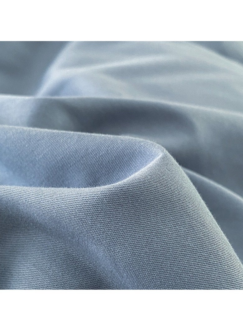 AROAQ Bed Cover Set, Soft Luxurious Pure Bedsheet Set, Long-staple Cotton Simple Solid Color Bed Sheet Quilt Cover Bedding Twill Cotton Set,( grey, 2.0m bed sheet four-piece set)  - Image 3