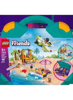 LEGO Friends 2in1 Creative Beach and Travel Suitcase Set for Kids, with a Plane Toy, 2 Mini Dolls, Dog & Dolphin Figures, Birthday Gift for 5 Plus Year Old Girls, Comes in a Handy Sorting Box 42672 (188 pieces)  - Image 2