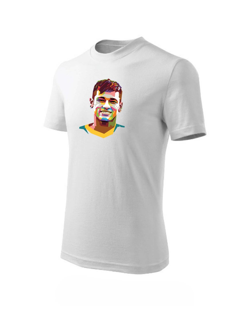 PRINTSHOP4ME Brazil Soccer Printed Round neck cotton Tshirt for Sports fan unisex Adults and Kids White - Image 2