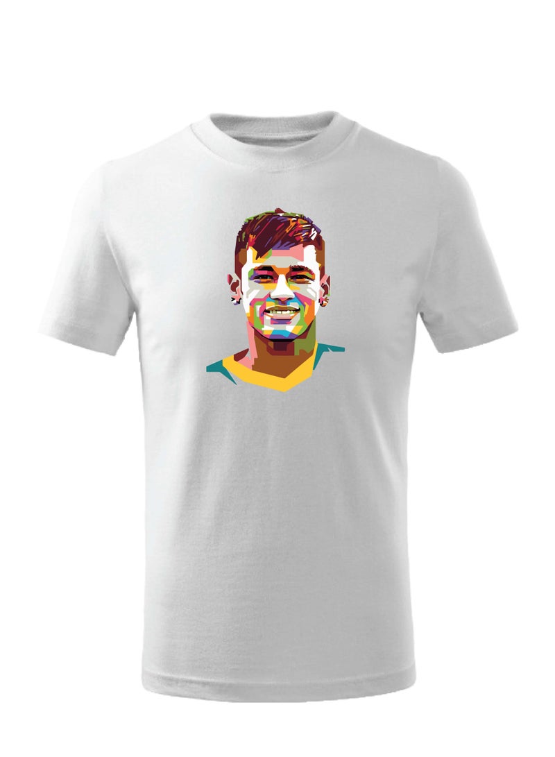 PRINTSHOP4ME Brazil Soccer Printed Round neck cotton Tshirt for Sports fan unisex Adults and Kids White - Image 1