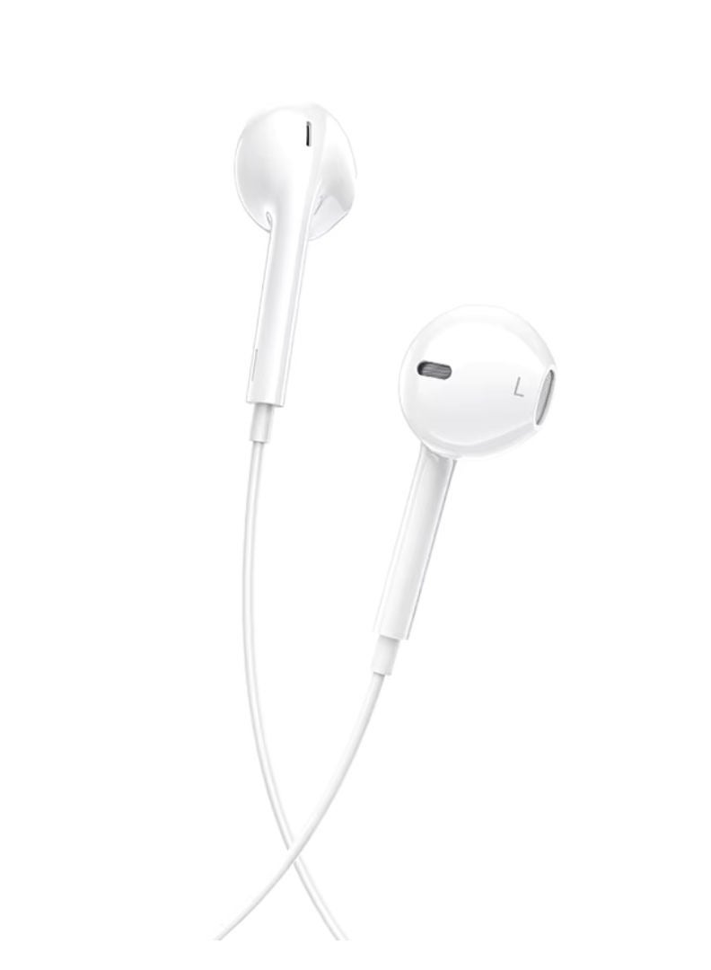 Stereo Wired Earphones with Mic, Volume Control, Deep Bass, 3.5mm Jack – Compatible with iPhone, Android, MP3 – White - Image 2