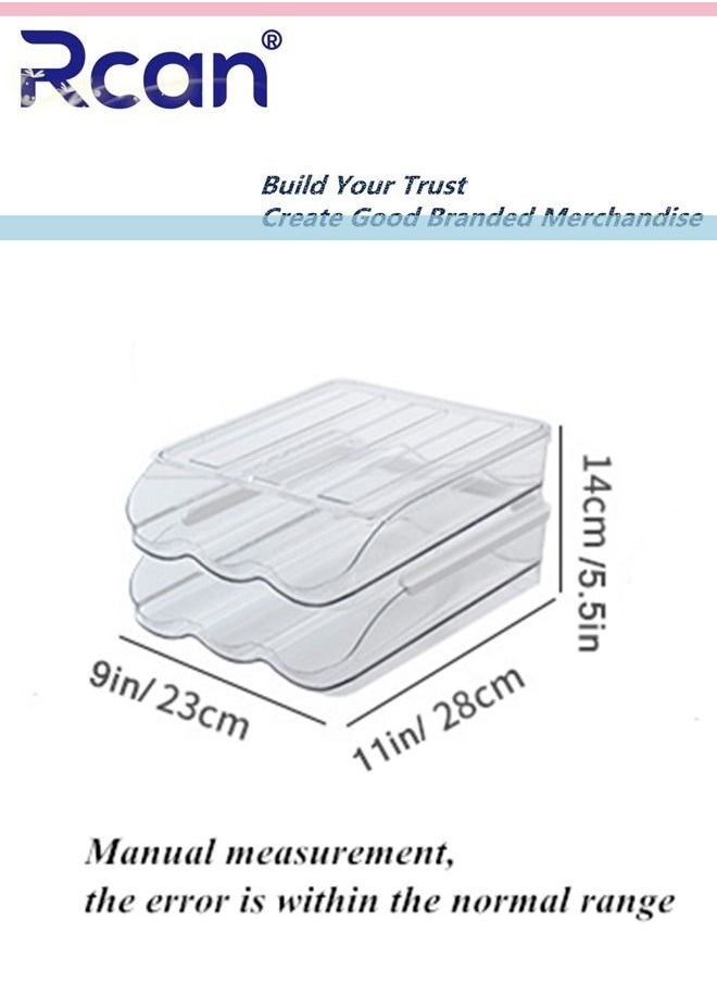 Rcan - 36 Grid Rolling Style Support Rack Egg Storage Box 2 Layer Tray Container Kitchen Countertop Reusable Multifunctional Clear Egg Holder Special Artifact Household Keep Fresh for Refrigerator Organizer - Image 1