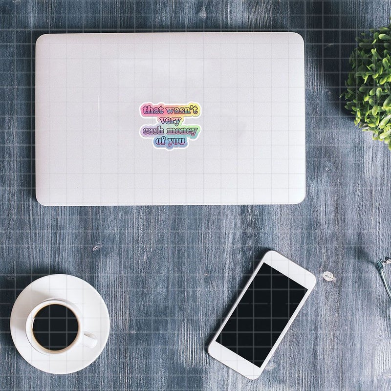 3 Inch Vinyl Rainbow Text Art Fun Meme Sticker for Laptops Notebooks Water Bottles - Image 2