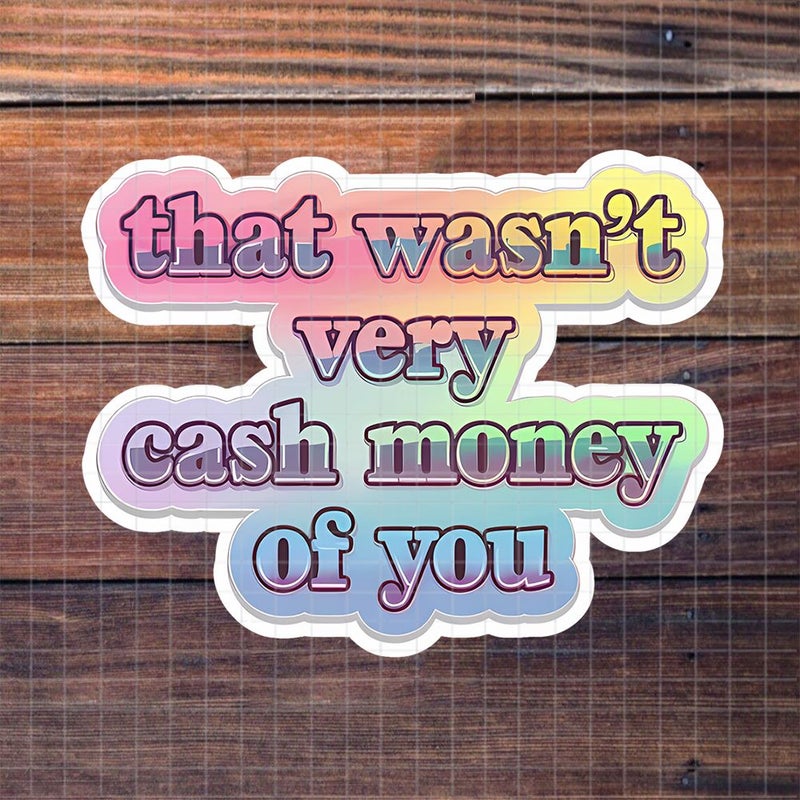 3 Inch Vinyl Rainbow Text Art Fun Meme Sticker for Laptops Notebooks Water Bottles - Image 1