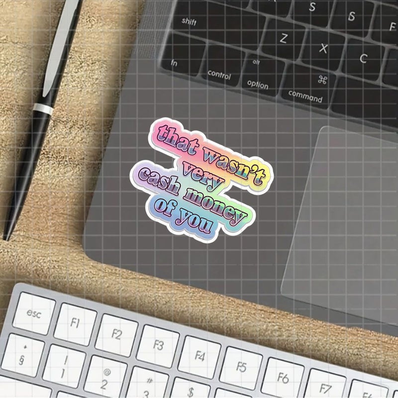 3 Inch Vinyl Rainbow Text Art Fun Meme Sticker for Laptops Notebooks Water Bottles - Image 3