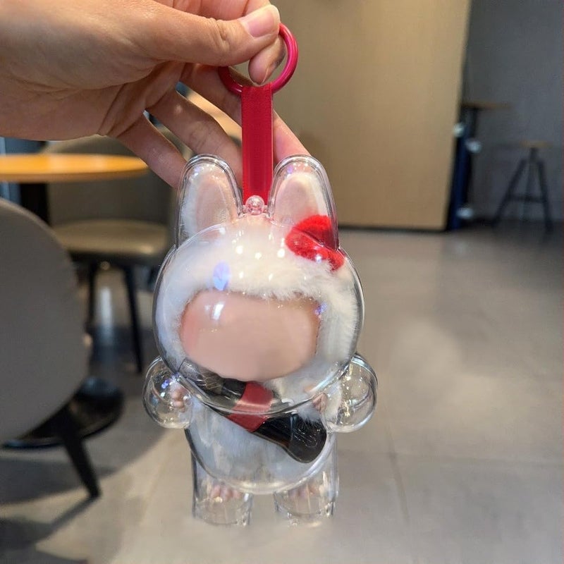 GerdfeiTawtab Clear Bag Keychain for17CM Doll, Clear Doll Display Protective Cover, Hanging Figure Transparent Acrylic Case Storage Box for Fans Collector (Cola Stand) - Image 5