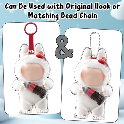 GerdfeiTawtab Clear Bag Keychain for17CM Doll, Clear Doll Display Protective Cover, Hanging Figure Transparent Acrylic Case Storage Box for Fans Collector (Cola Stand) - Image 3