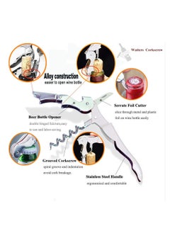 KASTWAVE 4 Packs Professional Waiter Corkscrew Wine Openers Set Upgraded With Heavy Duty Stainless Steel Hinges Key for Restaurant Waiters Sommelier Bartenders  - Image 2
