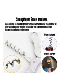 KASTWAVE 4 Packs Professional Waiter Corkscrew Wine Openers Set Upgraded With Heavy Duty Stainless Steel Hinges Key for Restaurant Waiters Sommelier Bartenders  - Image 3