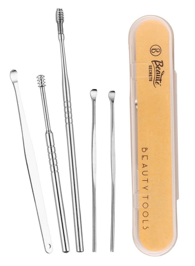 Beaute Secrets Ear Wax Cleaner - Resuable Ear Cleaner Tool Set With Storage Box - Ear Wax Remover Tool Kit With Ear Curette Cleaner And Spring Ear Buds Cleaner - 5 Pc - Image 1