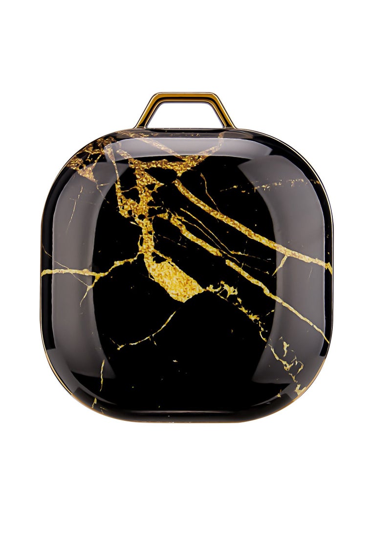 غطاء حماية واق لسماعات جالاكسي بادز برو مع خطاف لسلسلة المفاتيح ذهبي، أسود - Image 2