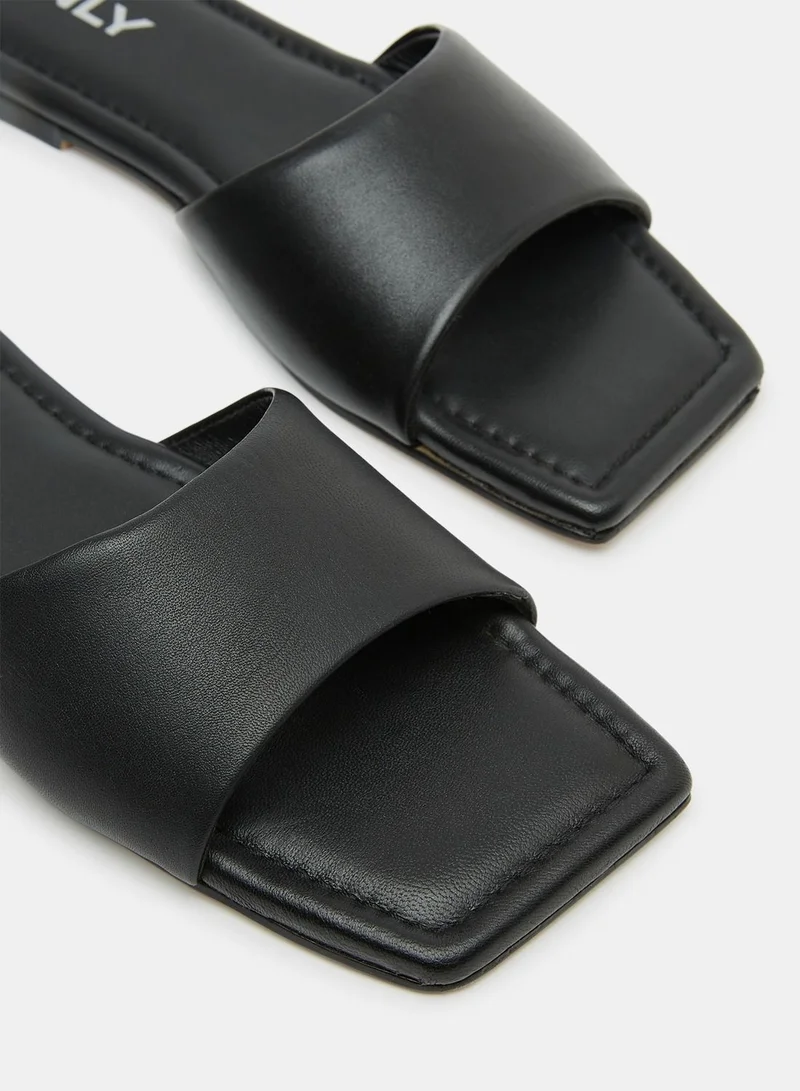 ONLY Square Toe Flat Sandals