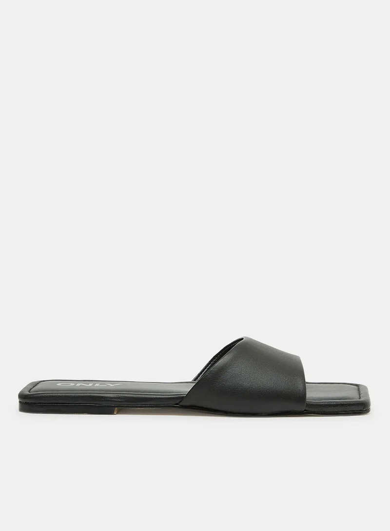 ONLY Square Toe Flat Sandals