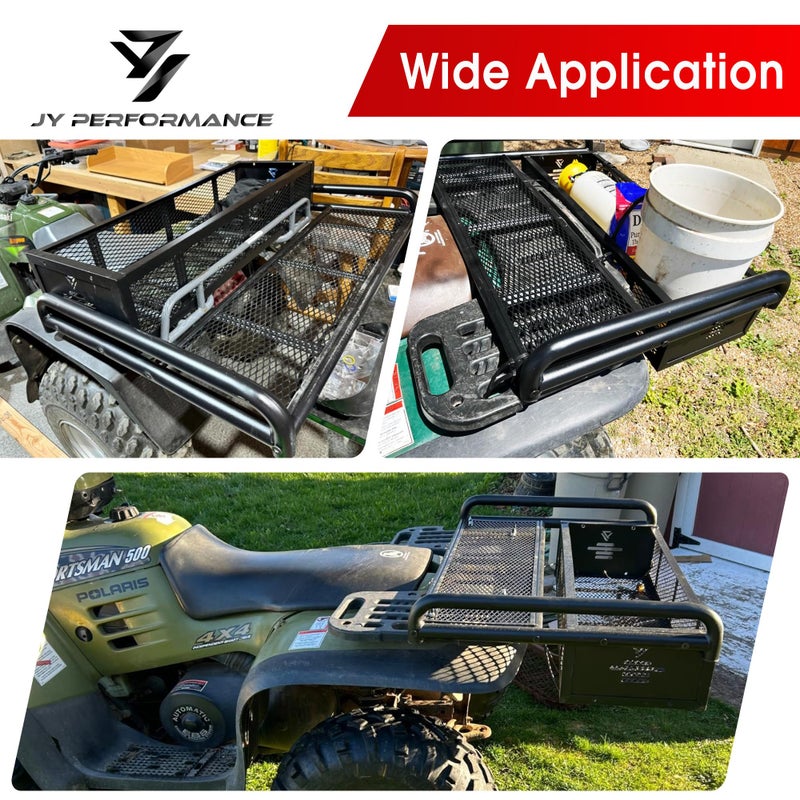 JY Performance ATV Rear Cargo Basket, Universal ATV Racks and Baskets Storage Rack for Camping/Fishing/Beach Side/Hiking - Image 2