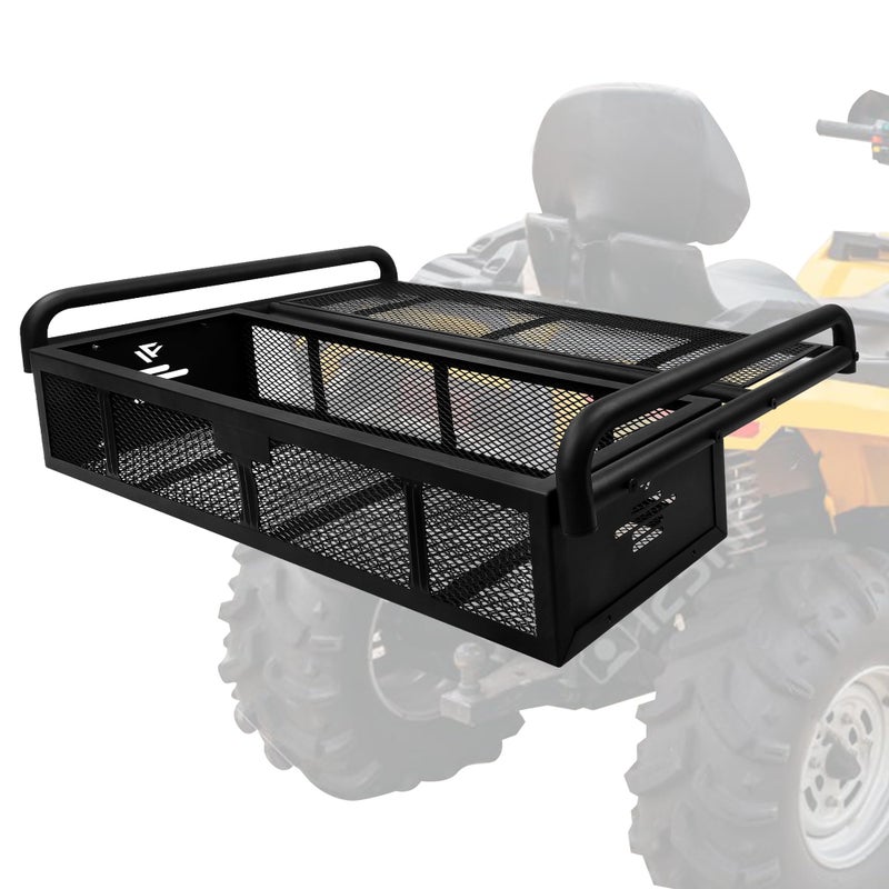 JY Performance ATV Rear Cargo Basket, Universal ATV Racks and Baskets Storage Rack for Camping/Fishing/Beach Side/Hiking - Image 1